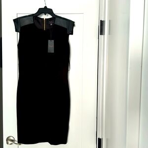 Ted Baker leather shoulder black dress